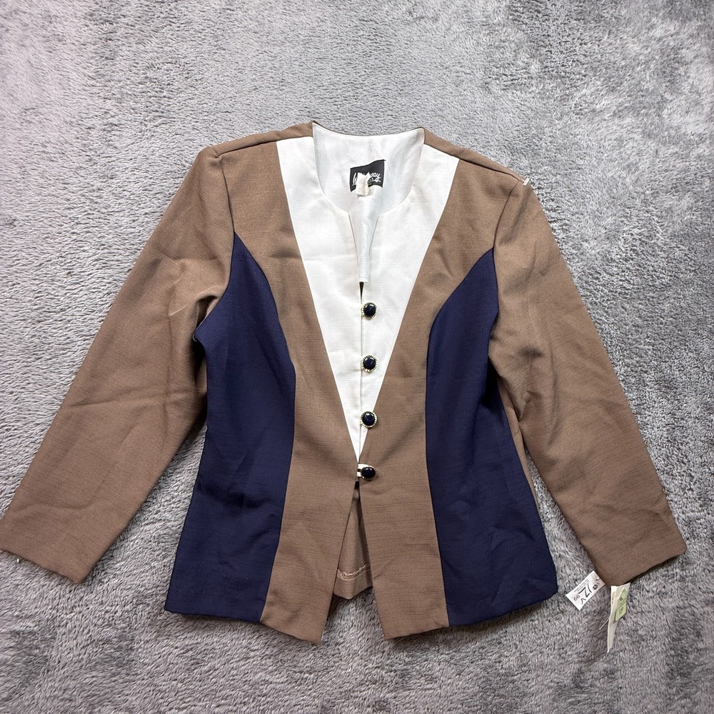 Whirlaway Frocks Vintage Button Up Light Blazer NWT Womens 12P 80s Business Cas